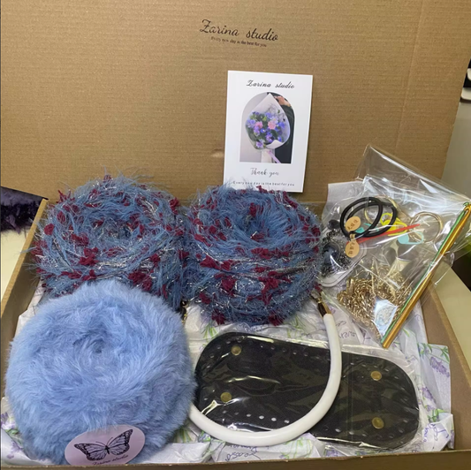 KN2603001 Snow White Dream Crochet Bag DIY Crochet Kit with Video Tutorial or Handmade Finished Bag