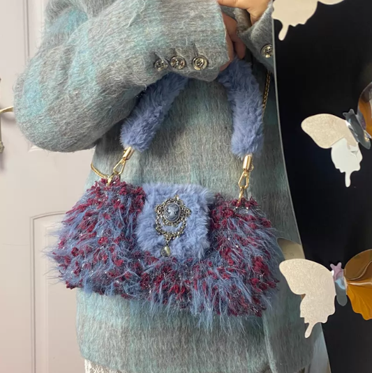KN2603001 Snow White Dream Crochet Bag DIY Crochet Kit with Video Tutorial or Handmade Finished Bag