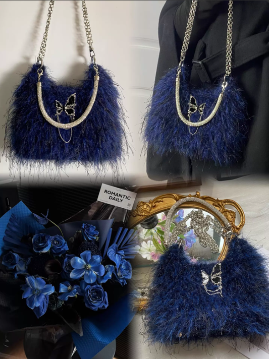 KN2603002 Midnight Ocean Sparkle Crochet Bag DIY Crochet Kit with Video Tutorial or Handmade Bag