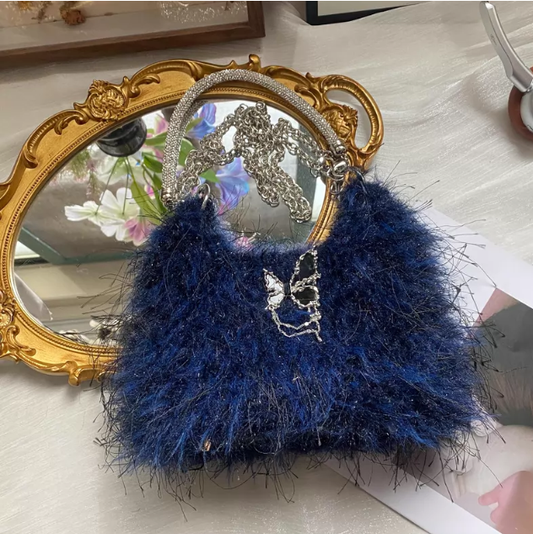 KN2603002 Midnight Ocean Sparkle Crochet Bag DIY Crochet Kit with Video Tutorial or Handmade Bag